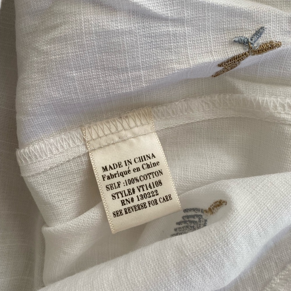 White Embroidered Button Shirt - Picture 5 of 5